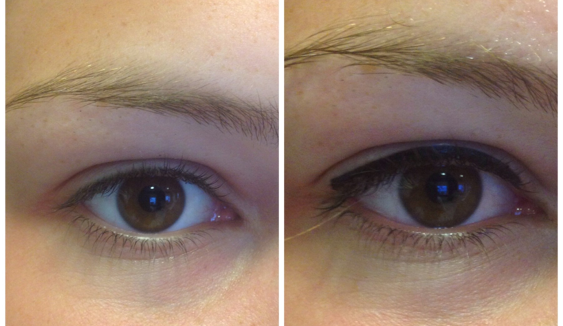 Permanente make-up wenkbrauwen en ogen voor en na, resultaat 5