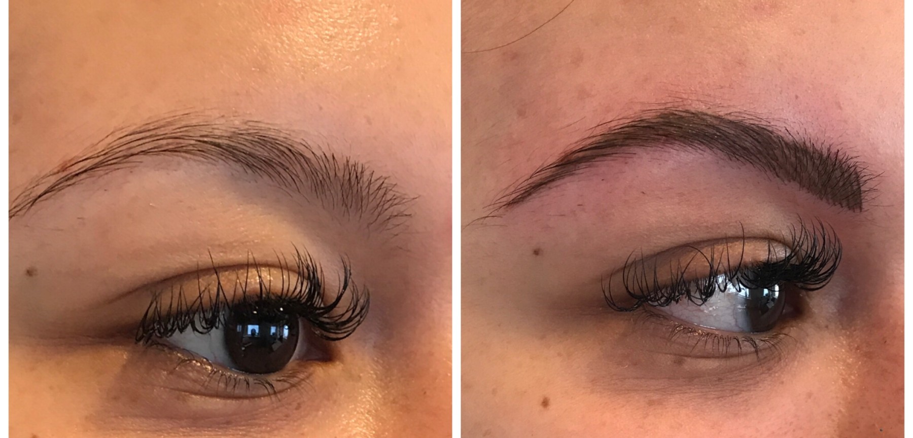 Permanente make-up wenkbrauwen en ogen voor en na, resultaat 9