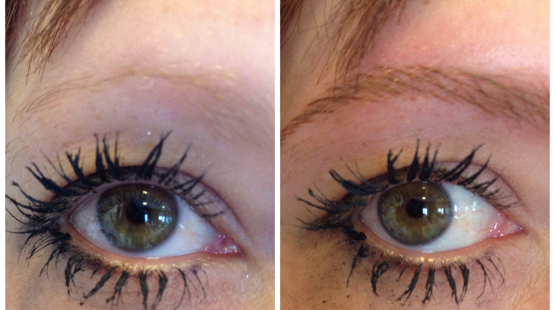 Permanente make-up wenkbrauwen en ogen voor en na, resultaat 11